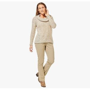 Royal Robbins Sophia Cream Cowl Neck Sweater Soft Knit Pullover